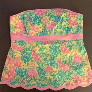 Lilly Pulitzer White Tag Strapless Top